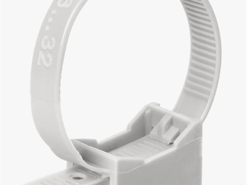 Крепеж ремешковый 7,6х165 с площадкой серый (уп./100 шт) HLT