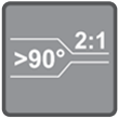 Диапазон усадки 2:1 при 90°